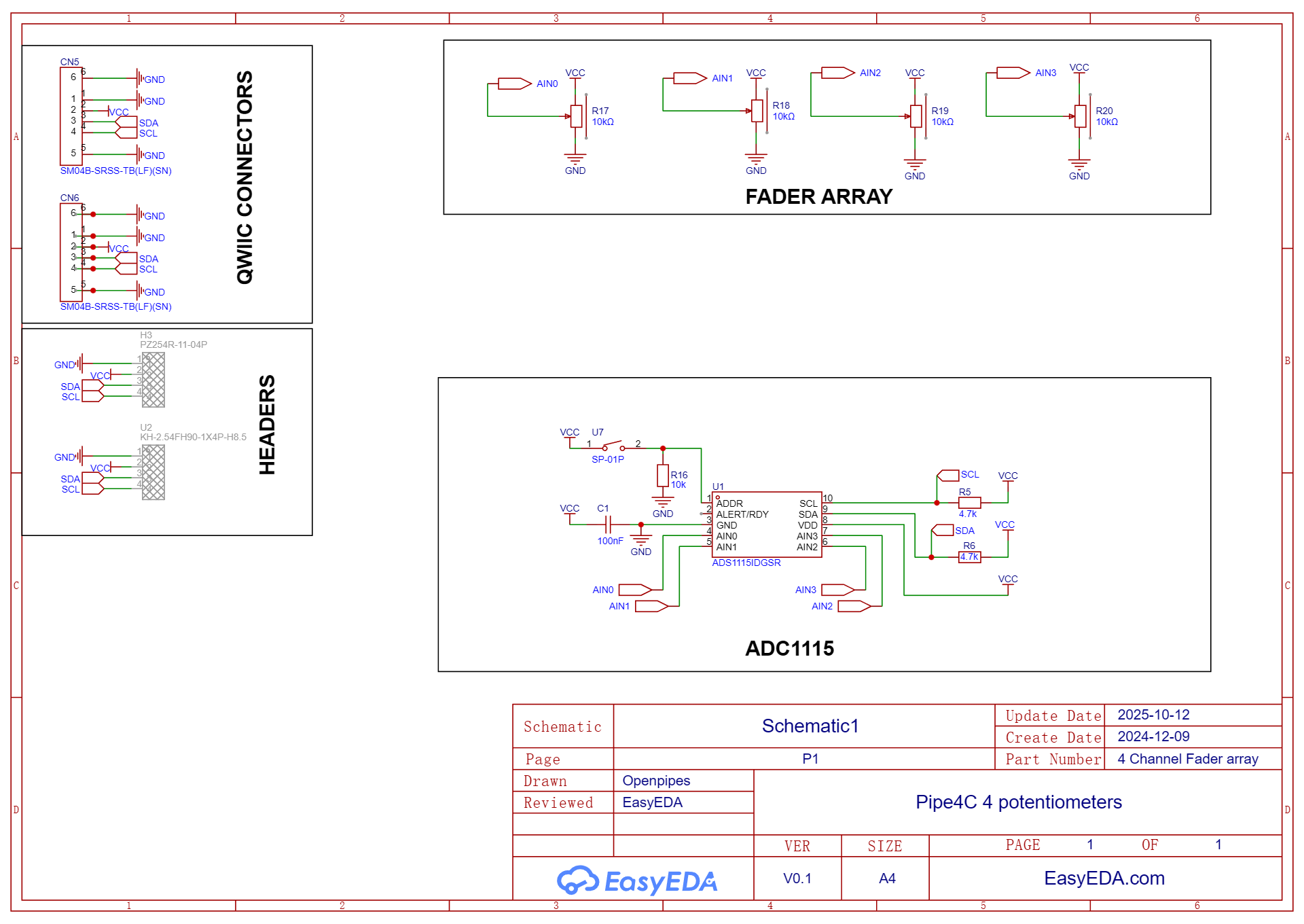 Analog Fader Module — Schematic