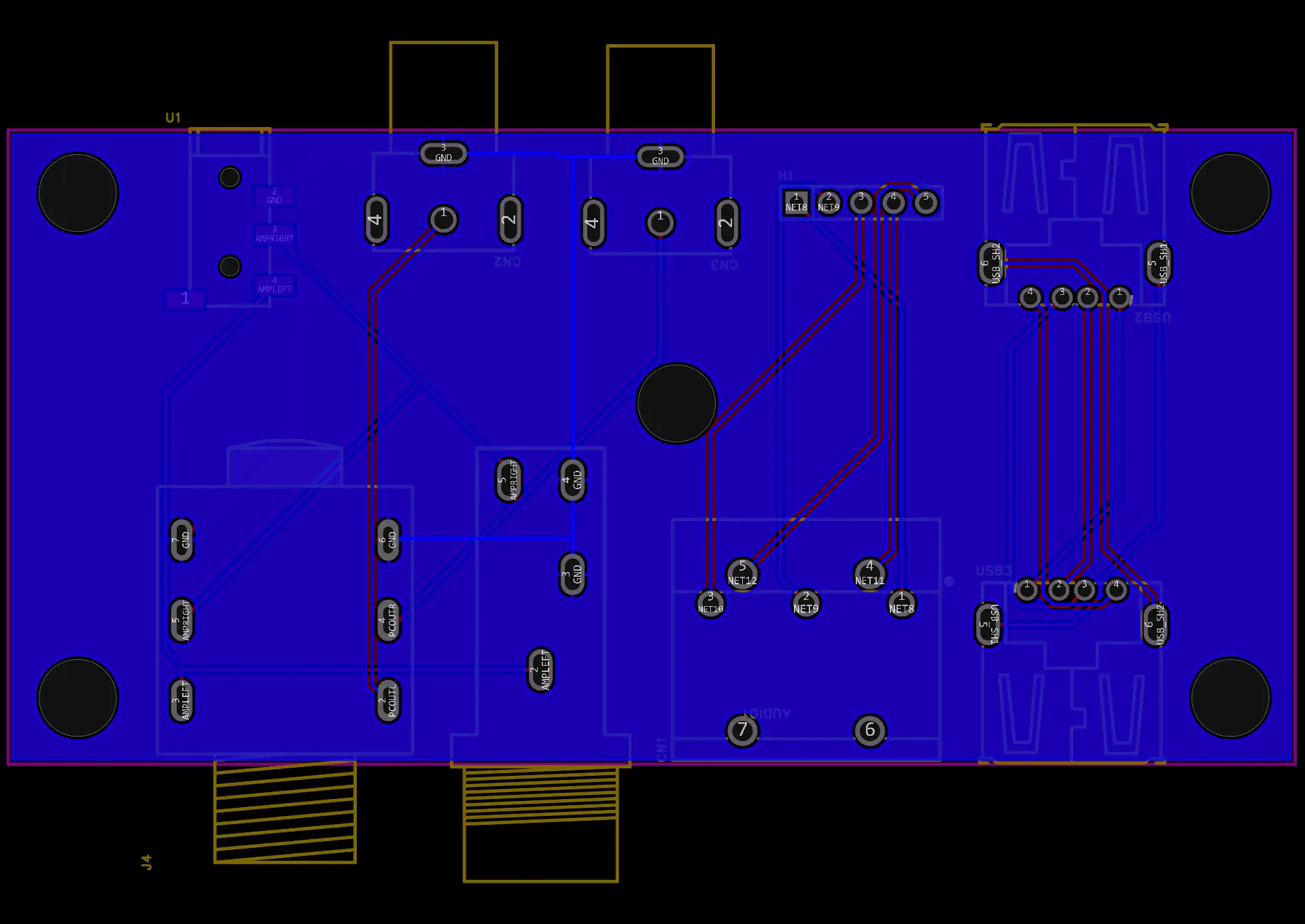 Audio/MIDI I/O Board — PCB
