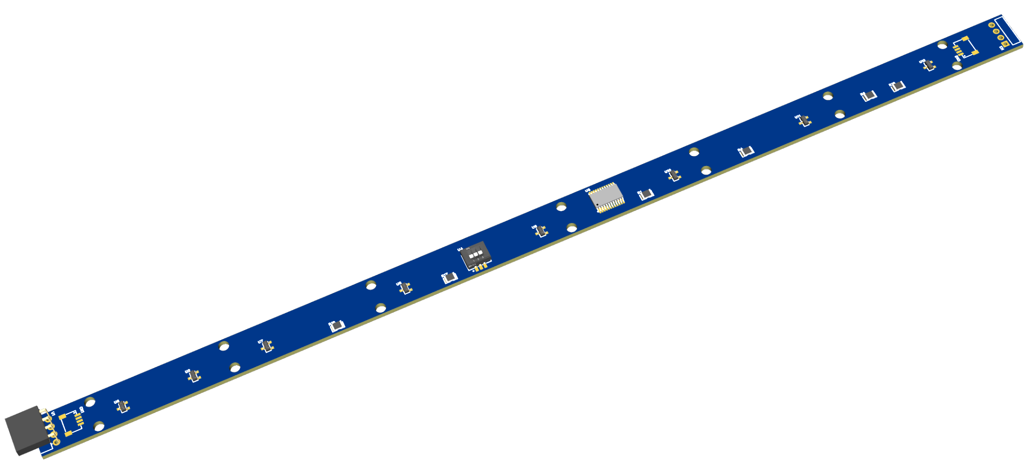 Pedalboard Sensor Array — PCB 3D Render