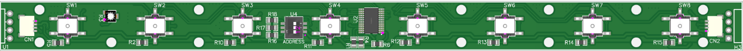 Preset Button Module — PCB 3D Render