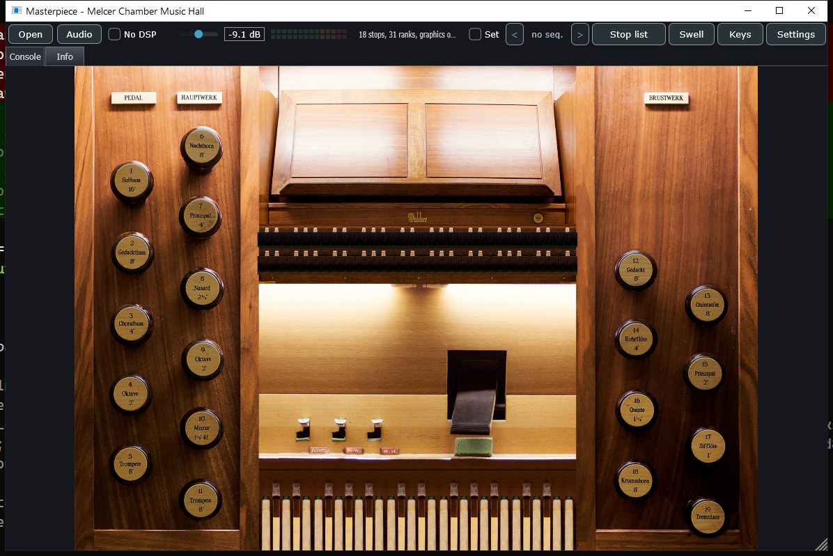 Melcer Chamber Music Hall console