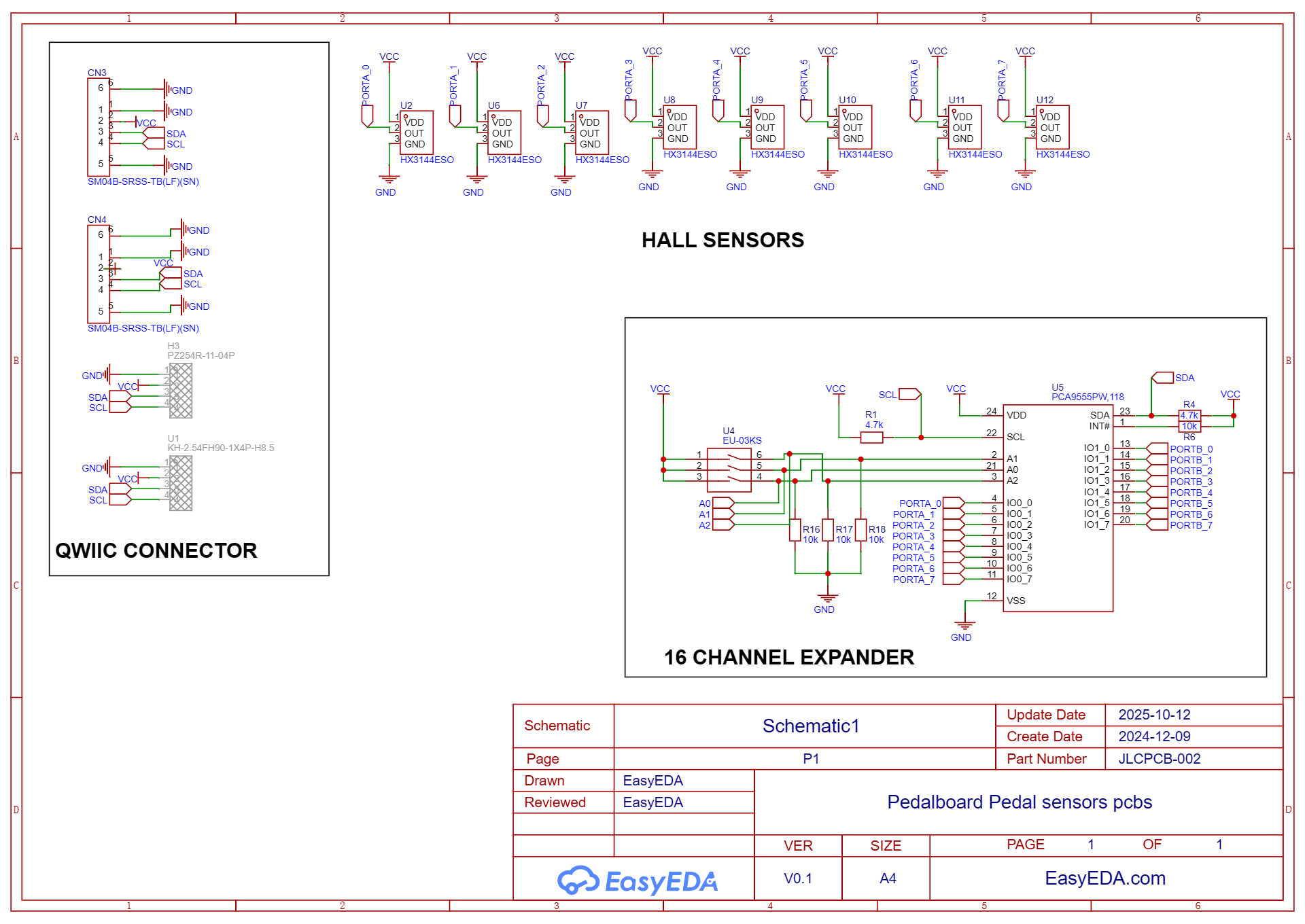 Pedalboard Sensor Array — Schematic