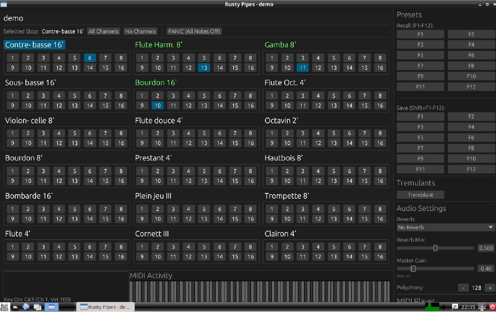 RustyPipes organ interface